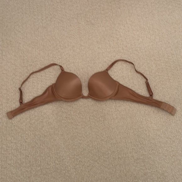 Padded Smooth Push Up Underwire Bra adjustable straps back hook 34B Beige Color - Picture 5 of 8